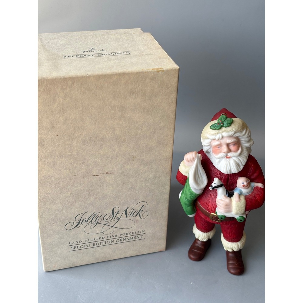 Vtg Hallmark 1986 Jolly Saint Nick Santa‎ Claus Christmas Ornament 5" Decor